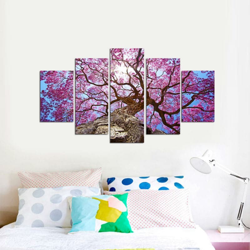Framed 5 Panels - Cherry Tree