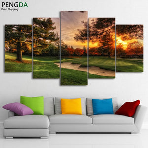 Framed 5 Panels - Golf Course