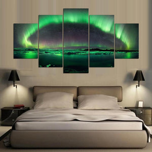 Framed 5 Panels - Northern lights