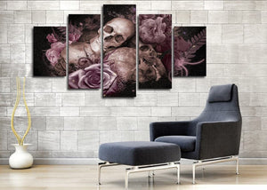 Framed 5 Panels - Skull