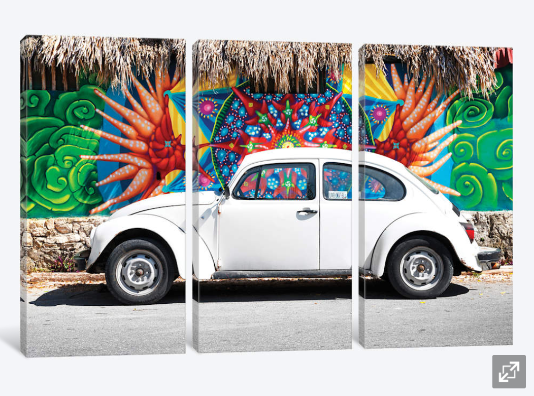 Framed 3 Panels - VW Beetle