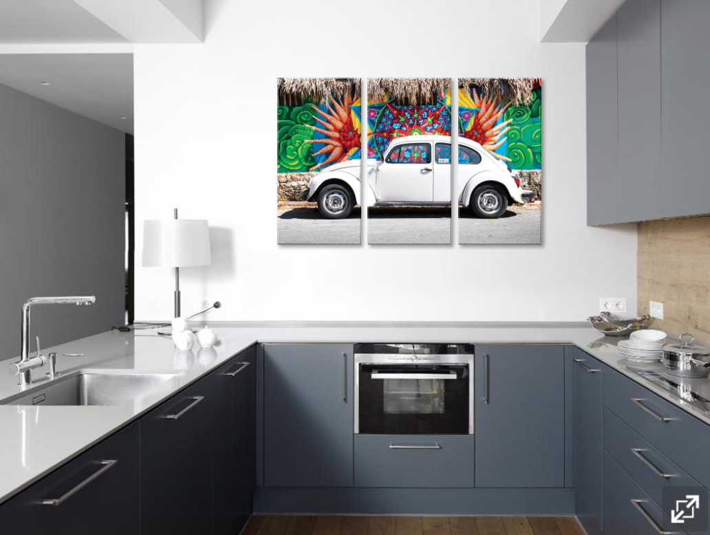 Framed 3 Panels - VW Beetle