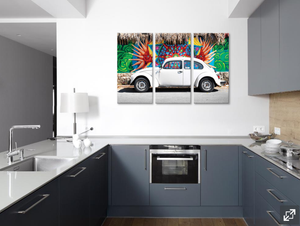 Framed 3 Panels - VW Beetle