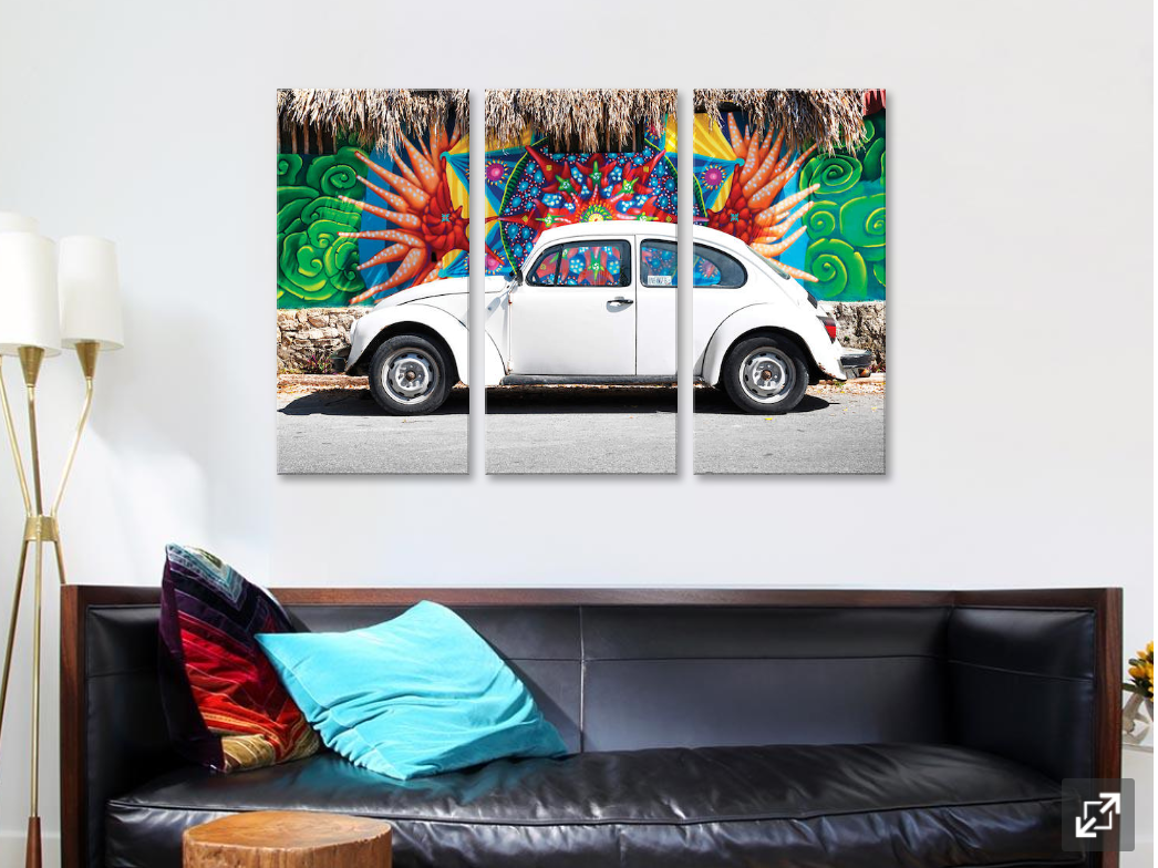 Framed 3 Panels - VW Beetle