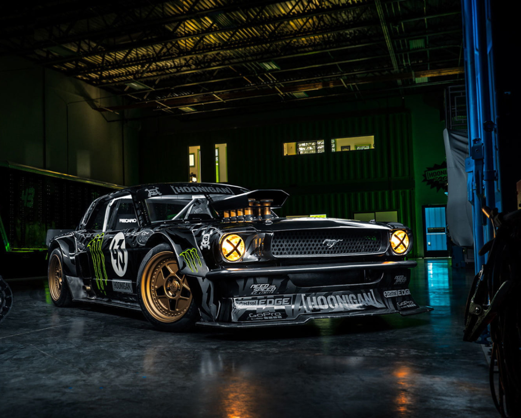 Pine Stretched  Framed 1 Panel - Ken block' Ford Mustang
