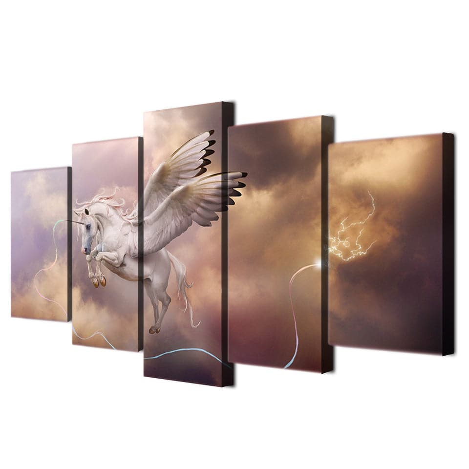 Framed 5 Panels - Unicorn