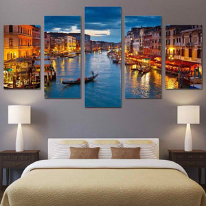Framed 5 Panels - Venice
