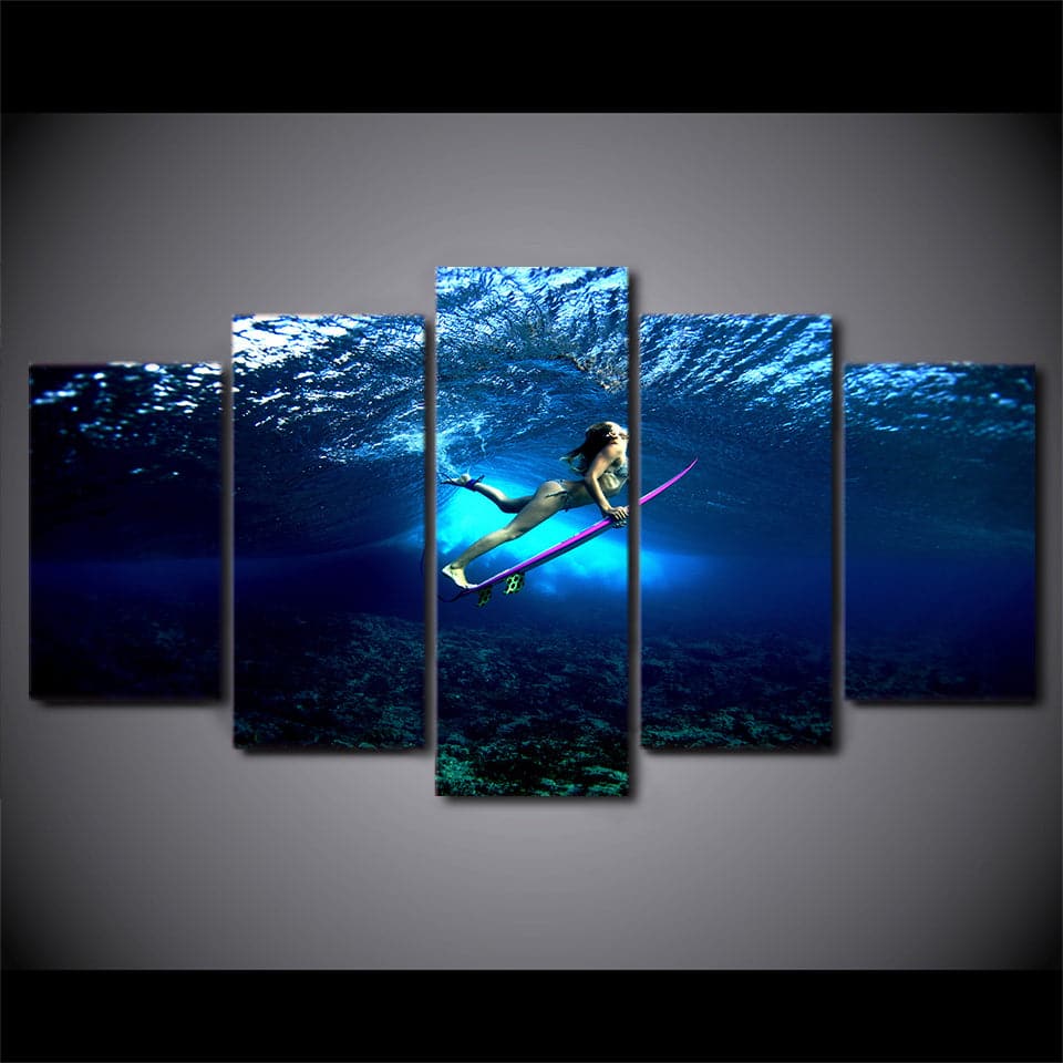 Framed 5 Panels - Diving