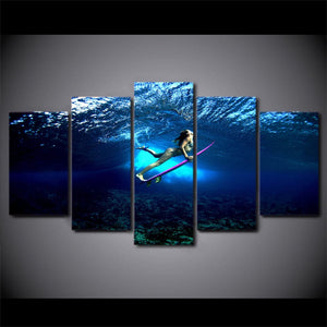 Framed 5 Panels - Diving