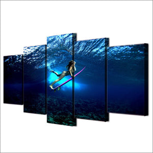 Framed 5 Panels - Diving