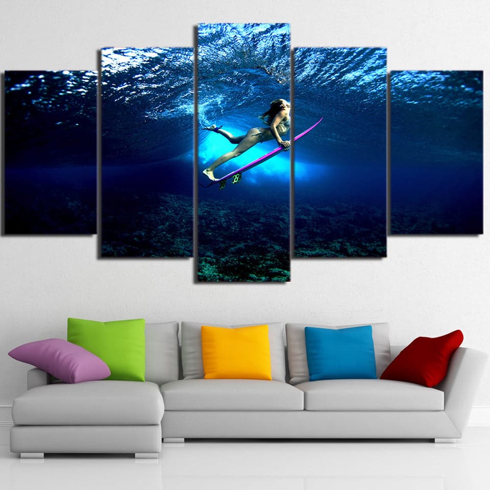 Framed 5 Panels - Diving