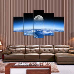 Framed 5 Panels - Moon