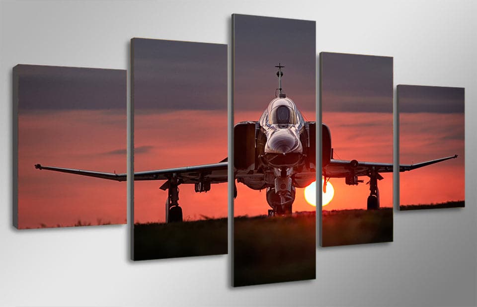 Framed 5 Panels - War Plane