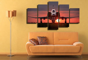 Framed 5 Panels - War Plane