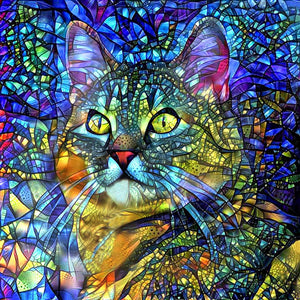 Framed 1 Panel - Crystal Cat