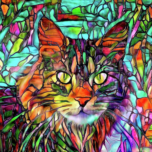 Pine Stretched  Framed 1 Panel - Crystal Cat