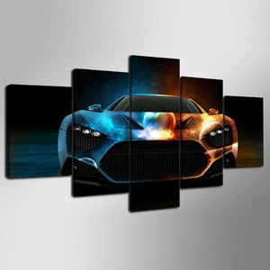 Framed 5 Panels - Super Car