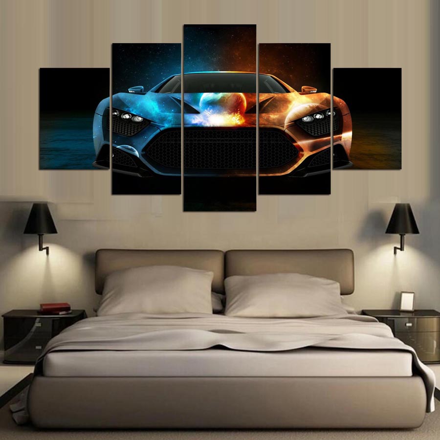 Framed 5 Panels - Super Car