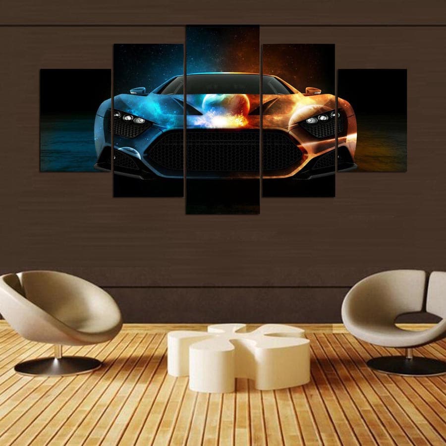Framed 5 Panels - Super Car