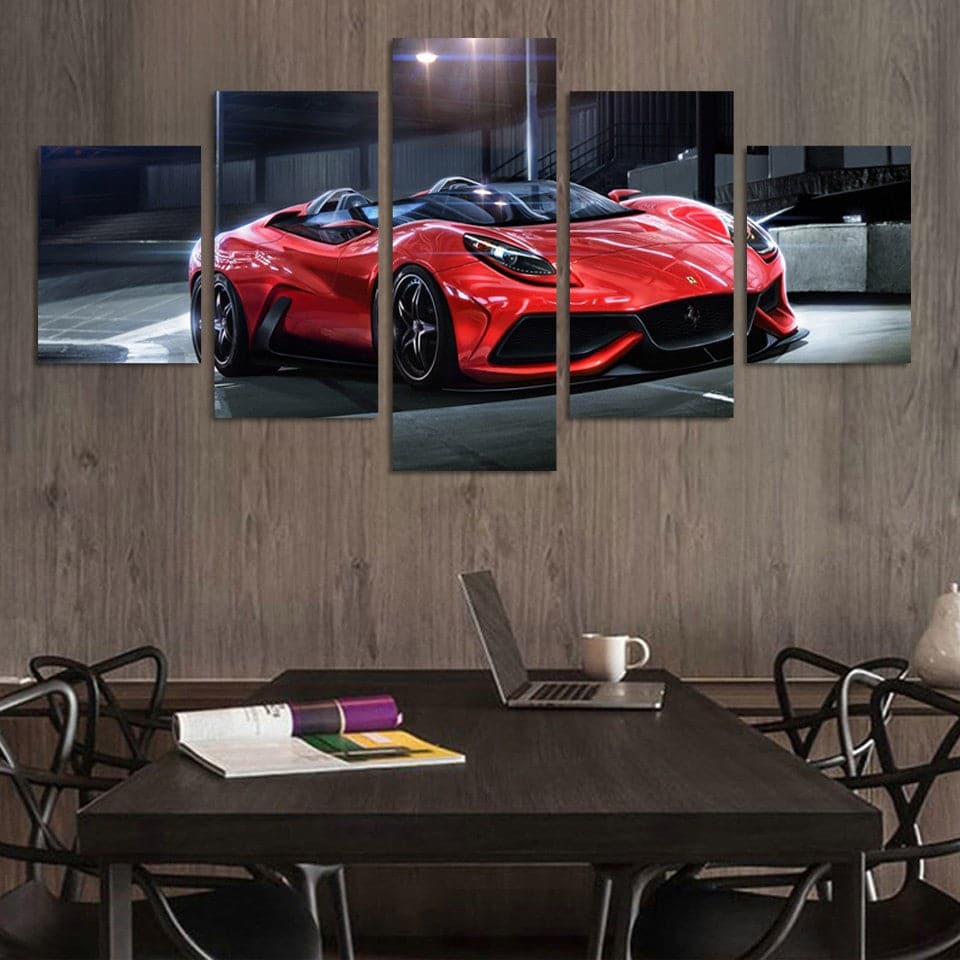 Framed 5 Panels - Ferrari