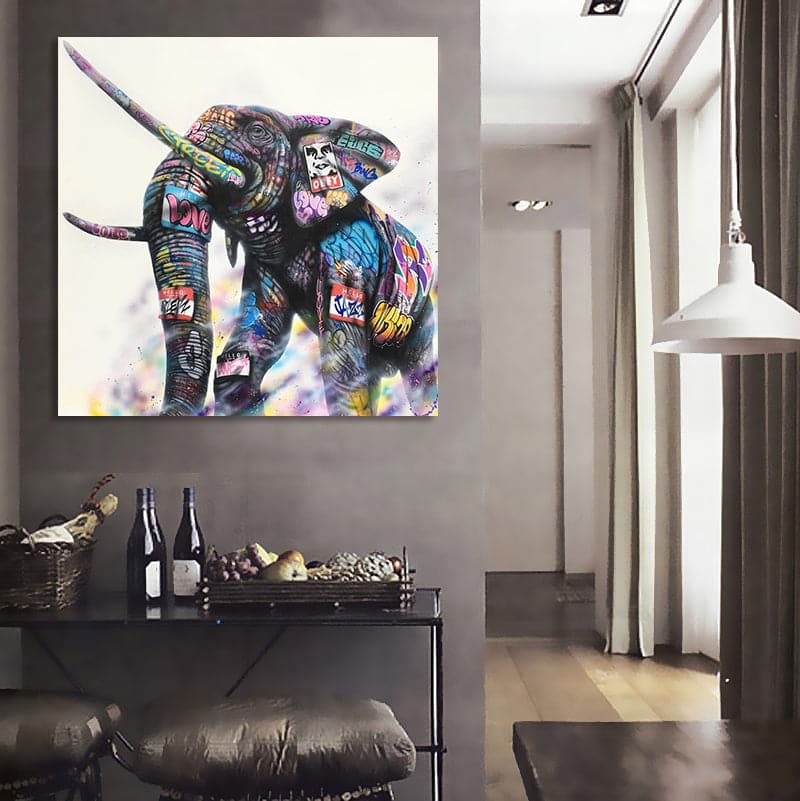 Pine Stretched  Framed 1 Panel - Elephant Art
