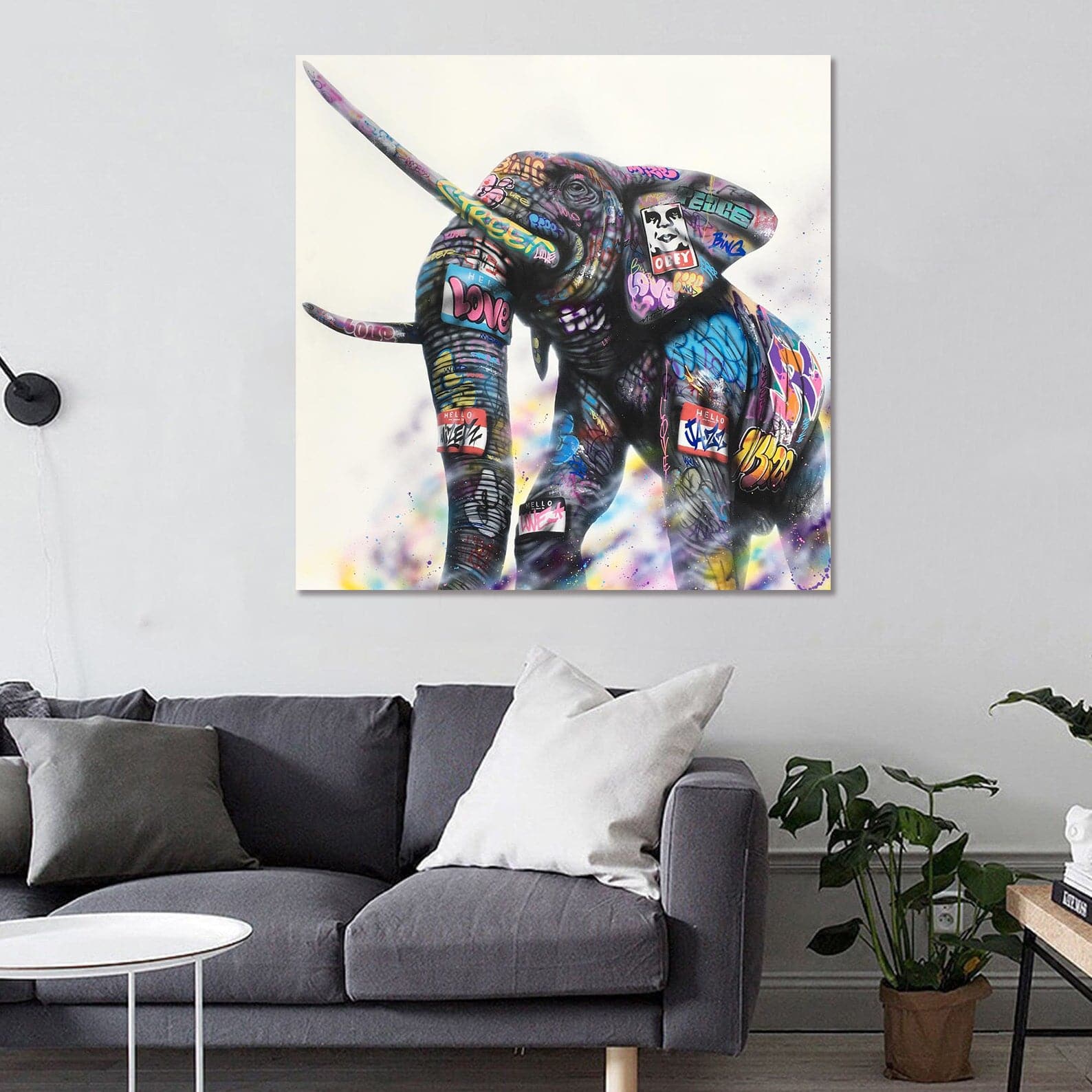 Framed 1 Panel - Elephant Art