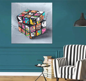 Framed 1 Panel - Rubik's cube