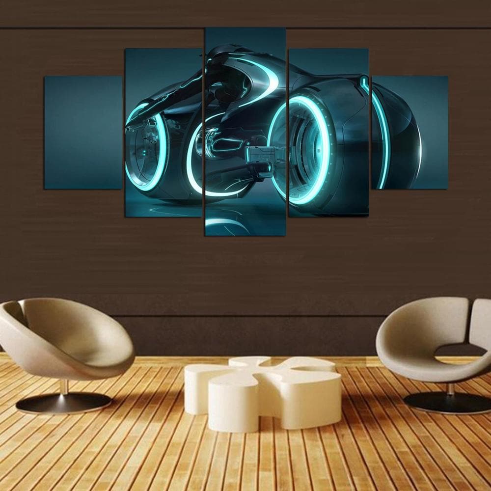 Framed 5 Panels - Motorbike