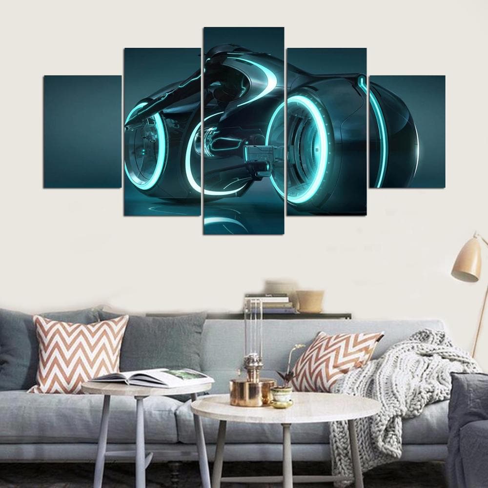 Framed 5 Panels - Motorbike