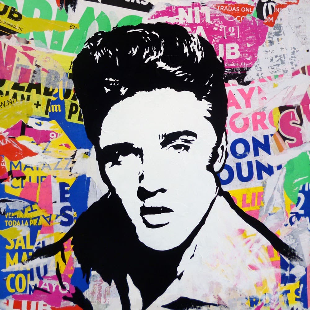 Pine Stretched  Framed 1 Panel - Elvis Presley