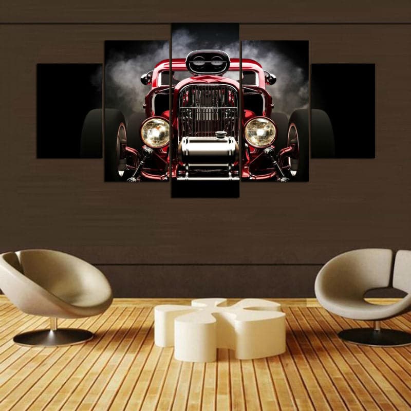 Framed 5 Panels - Classic Car