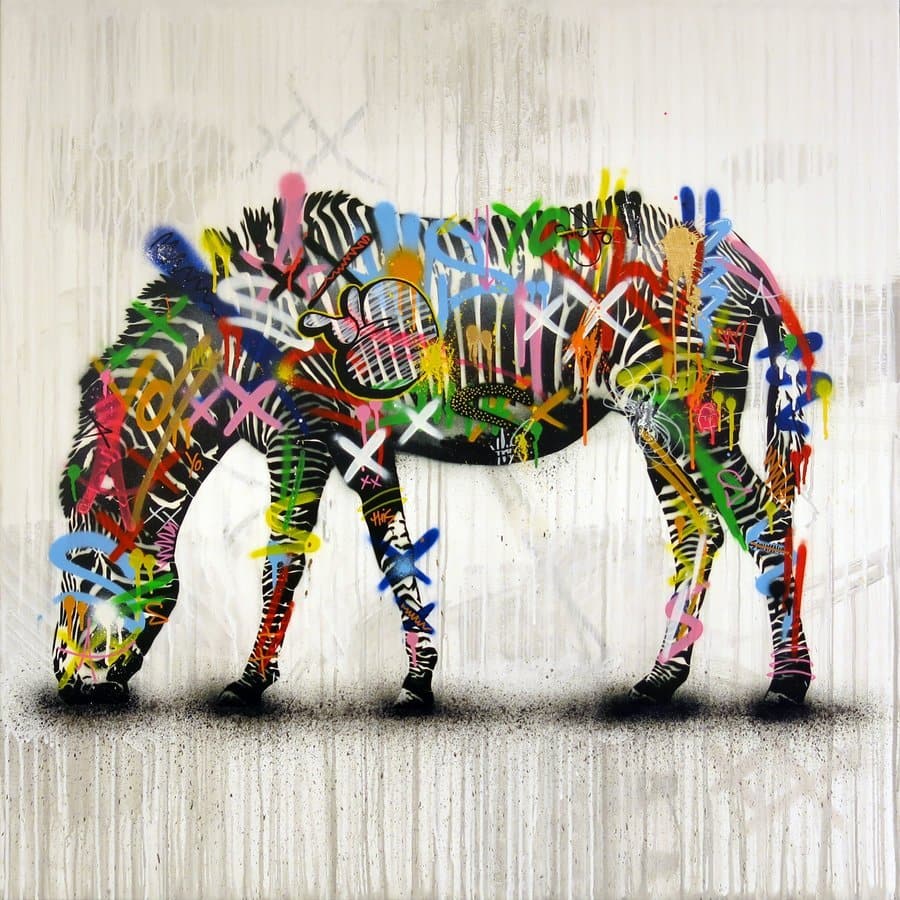 Pine Stretched  Framed 1 Panel - Zebra Art