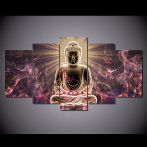 Framed 5 Panels - Buddha