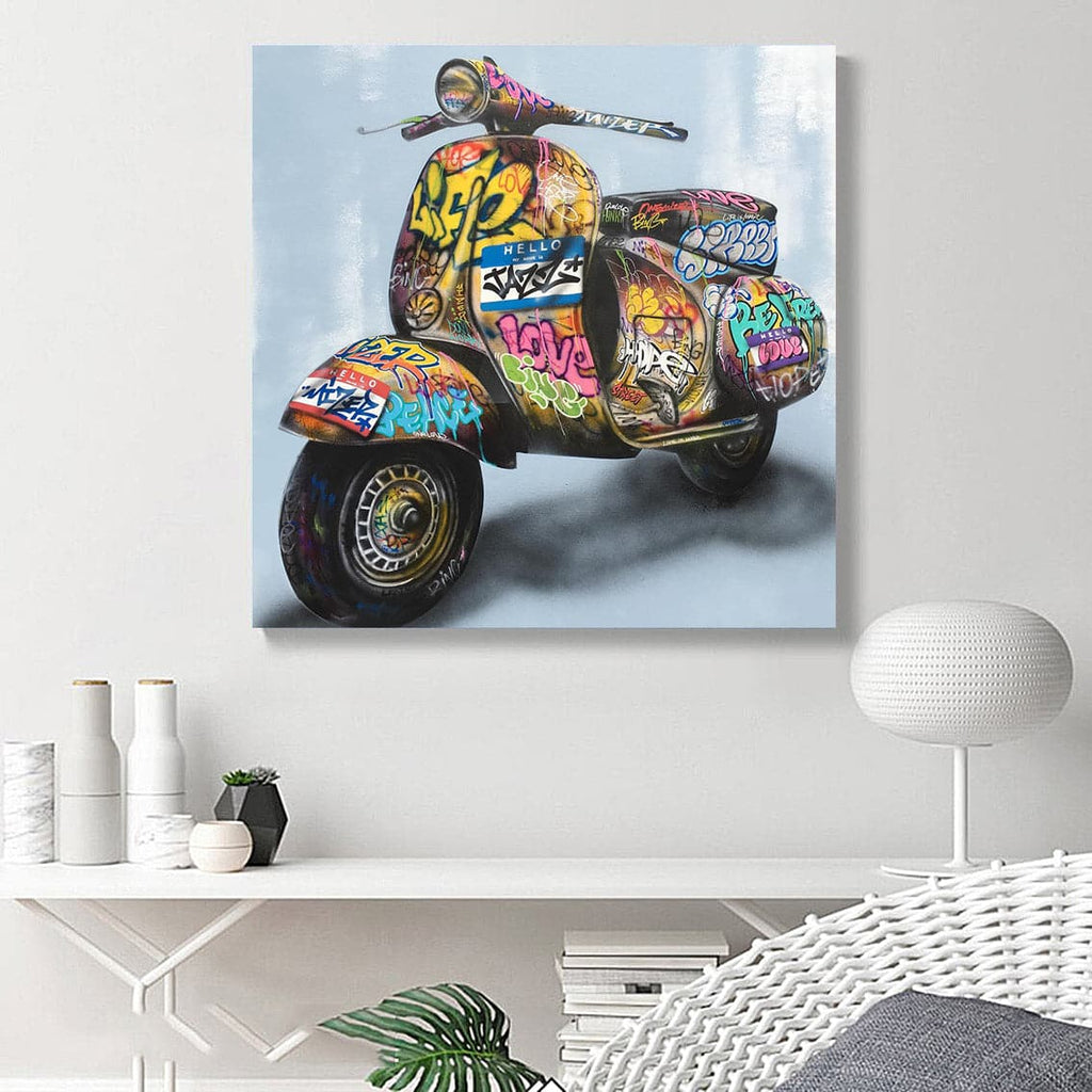 Pine Stretched  Framed 1 Panel - Scooter