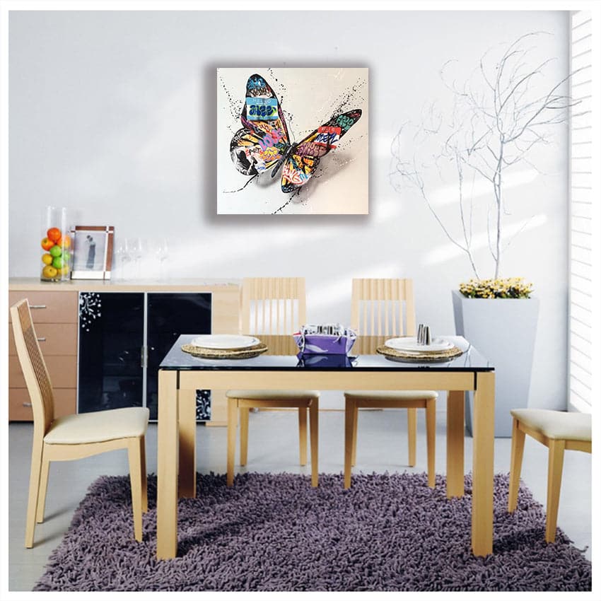 Pine Stretched  Framed 1 Panel - Butterfly