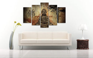 Framed 5 Panels - Buddha