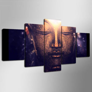 Framed 5 Panels - Buddha