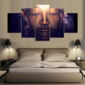 Framed 5 Panels - Buddha