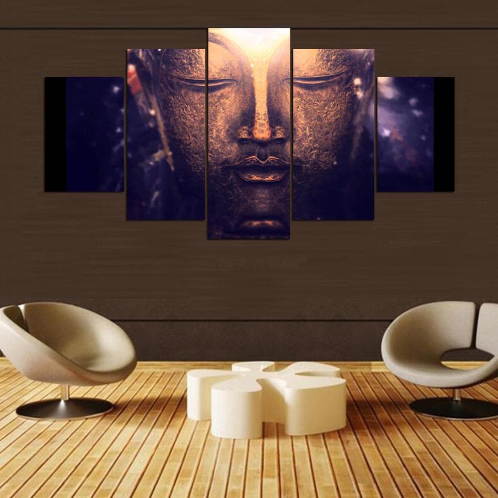 Framed 5 Panels - Buddha