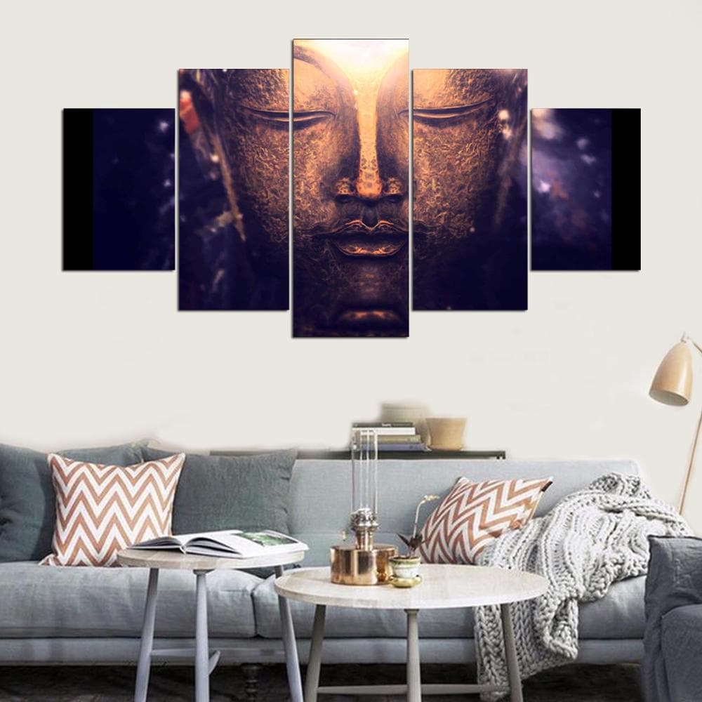 Framed 5 Panels - Buddha