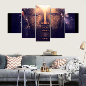 Framed 5 Panels - Buddha