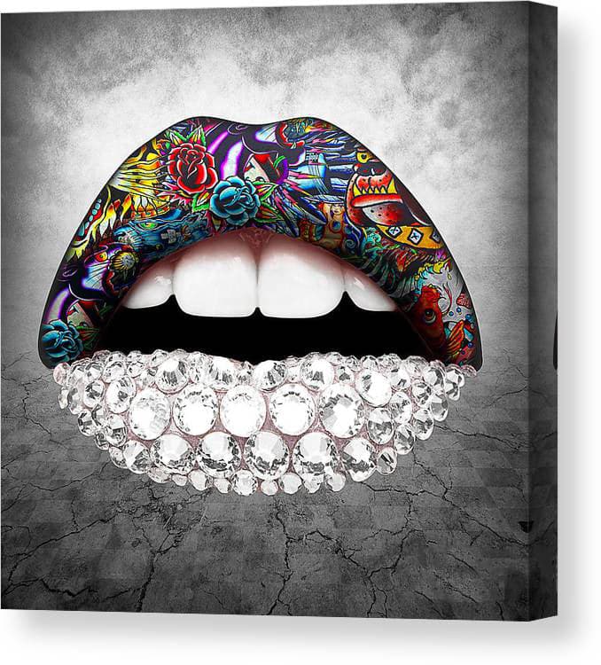 Pine Stretched  Framed 1 Panel - Lips Art