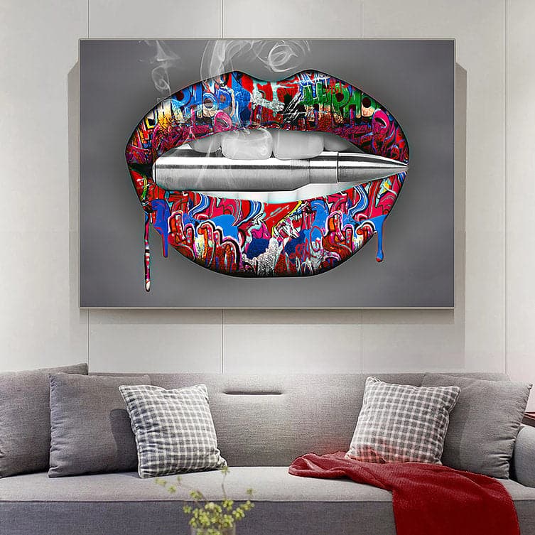 Pine Stretched  Framed 1 Panel - Lips Art
