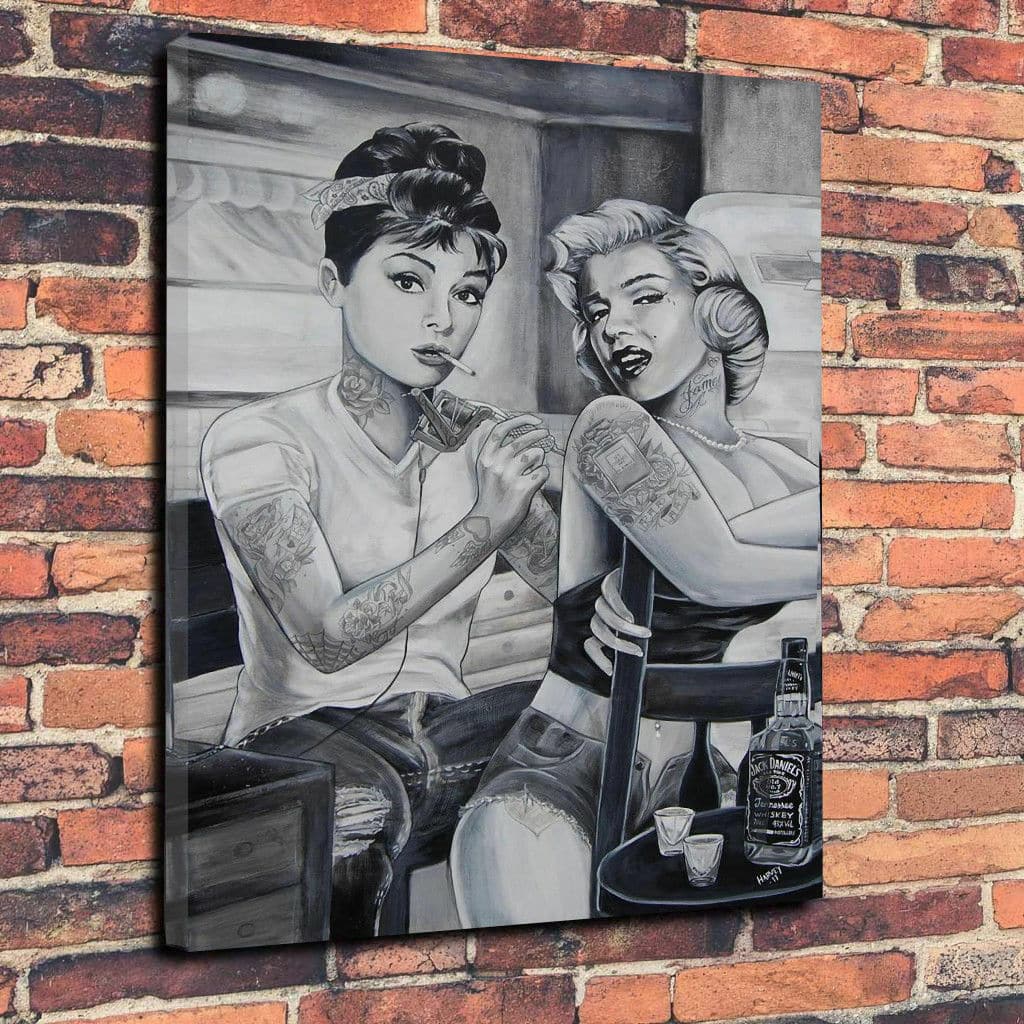 Framed 1 Panel - Pop Art - Marilyn Monroe & Audrey Hepburn