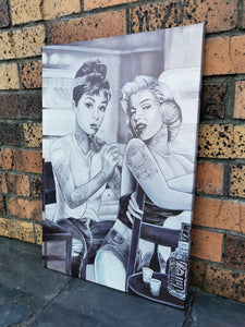 Framed 1 Panel - Finished Products - Pop Art - Marilyn Monroe & Audrey Hepburn