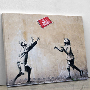 Framed 1 Panel - Banksy - No Ball Games