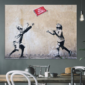 Framed 1 Panel - Banksy - No Ball Games