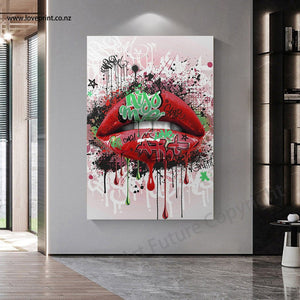 Framed 1 Panel - Lips Art