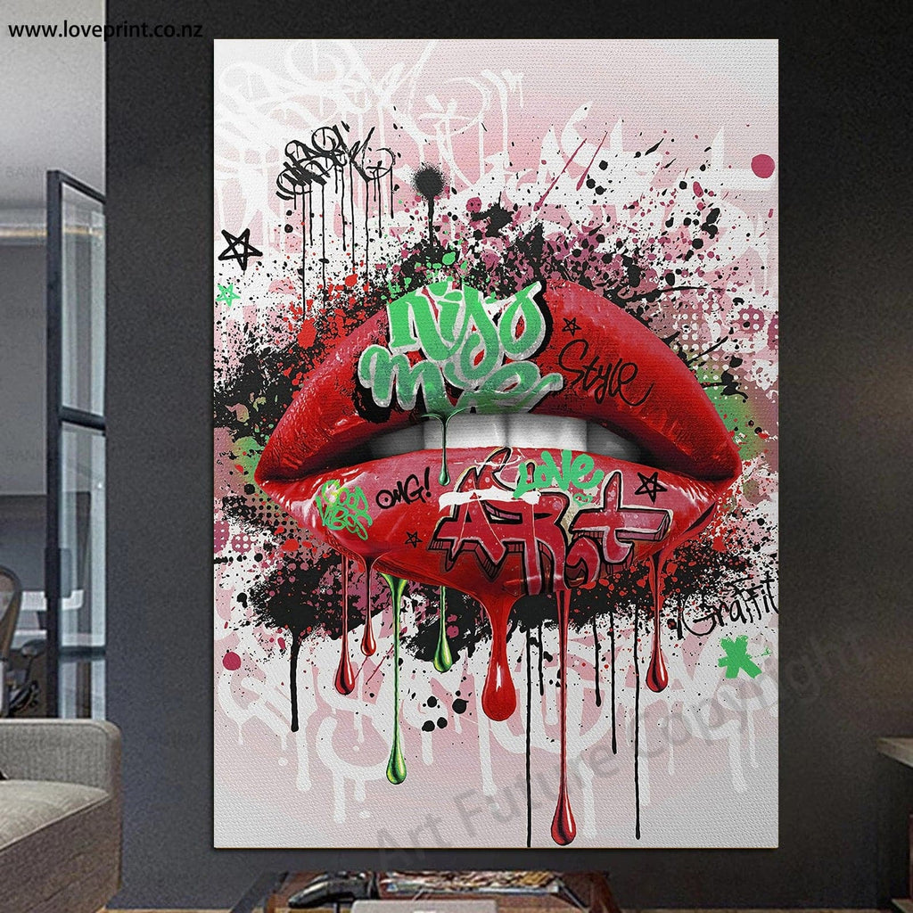 Pine Stretched  Framed 1 Panel - Lips Art