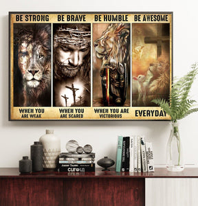 Framed 1 Panel - Jesus And Lion